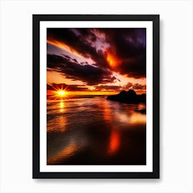 Sunset On The Beach 1044 Art Print