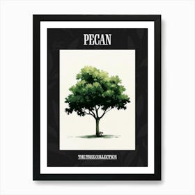 Pecan Tree Pixel Illustration 1 Poster Art Print