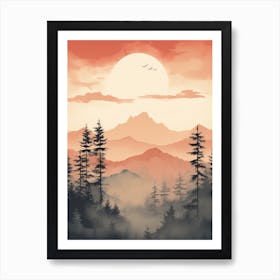 Sunset Over The Mountains Art Print