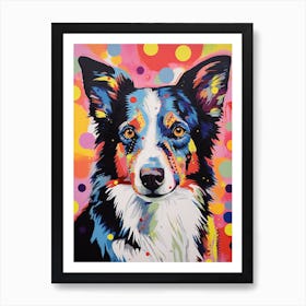 Border Collie Pop Art Inspired 4 Art Print