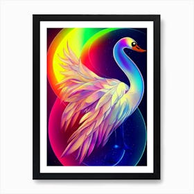 Neon Swan Art Print