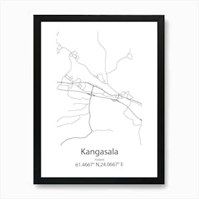 Kangasala,Finland Minimalist Map Art Print