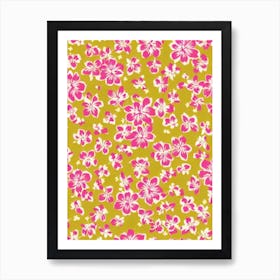 Vinca Floral Print Warm Tones 1 Flower Art Print