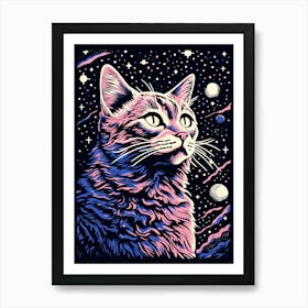 Nebula Nomads, Psychedelic Cats series Art Print