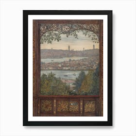 A Window View Of Istanbul In The Style Of Art Nouveau 4 Art Print