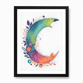 Colorful Letter C Illustration 29 Art Print