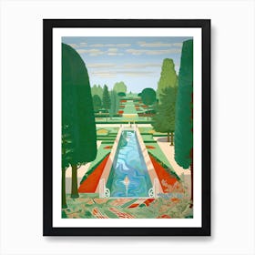 Versailles Garden In France, Painting 6 Art Print