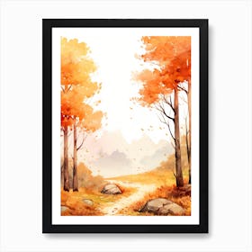 Cute Autumn Fall Scene 19 Art Print
