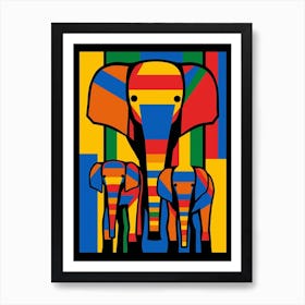 Elephant Abstract Pop Art 9 Art Print