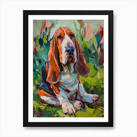 Basset Hound Acrylic Painting 5 Art Print