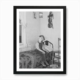 Child Of James Strunk In Corner Of Living Room, Near Wheelock, North Dakota By Russell Lee Art Print