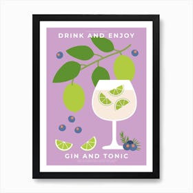 Gin And Tonic Cocktail Art Print