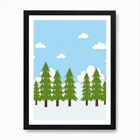 Christmas Trees In The Snow 1 Art Print
