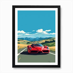 A Ferrari Enzo In The The Great Alpine Road Australia 1 Art Print
