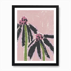 Black Daisy Art Print