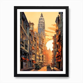 Galata Tower Pixel Art 4 Art Print