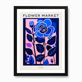 Blue Flower Market Poster Rose 2 Art Print