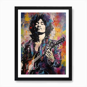 Jimi Hendrix Abstract Portrait 2 Art Print