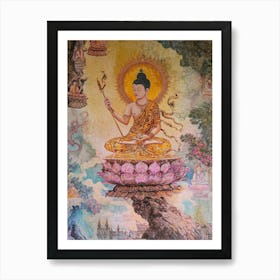 Painting In A Buddhist Temple Near Chiang Mai Thailand Art Print