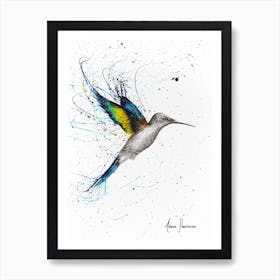 Happy Hummingbird  Art Print