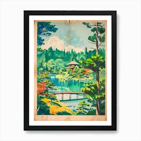 Kenrokuen Garden In Kanazawa Mid Century Modern 1 Art Print