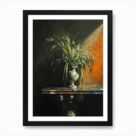 Baroque Floral Still Life Fountain Grass 2 Art Print