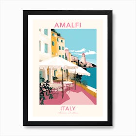 Amalfi, Italy, Flat Pastels Tones Illustration 3 Poster Art Print