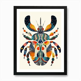 Colourful Insect Illustration Beetle 13 Art Print