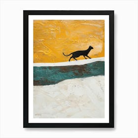 Cat On The Beach Art Print