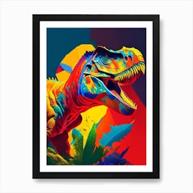 Giganotosaurus 3 Primary Colours Dinosaur Art Print