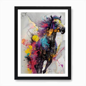 Horse Art Painting Drawing Vintage Retro Illustration Design 21 Art Print