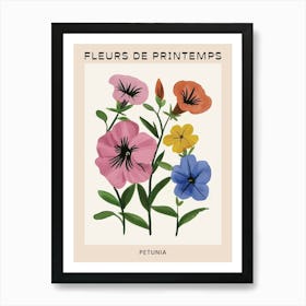 Spring Floral French Poster  Petunia 2 Art Print