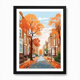 London In Autumn Fall Travel Art 3 Art Print