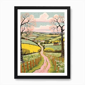 The Ridgeway England 2 Hike Illustration Art Print