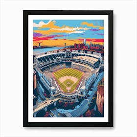 Yankee Stadium New York Colourful Silkscreen Illustration 1 Art Print