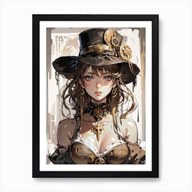 Steampunk Girl Art Print