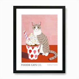 Foodie Cats Co Cat And Sundae 2 Art Print