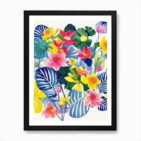 Lotus Modern Colourful Flower Art Print