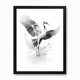 Crane In Flight 3 Art Print