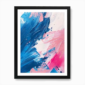 Abstract Of Blue And Pink Paint Art Print