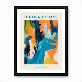 Dino Friends Abstract Poster 2 Art Print