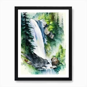 Trümmelbach Falls, Switzerland Water Colour  (6) Art Print