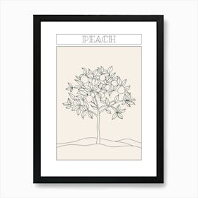 Peach Tree Minimalistic Drawing 2 Poster Art Print