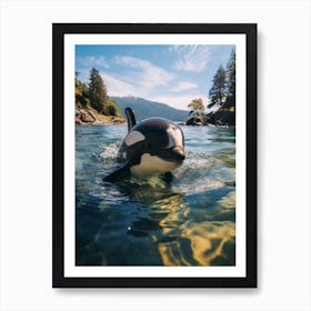Realistic Photography Of Baby Orca Whale Smiling 1 Art Print