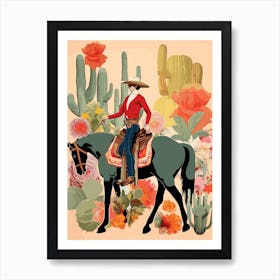 Collage Of Cowgirl Cactus 7 Art Print