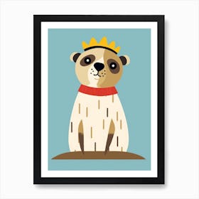 Little Meerkat 1 Wearing A Crown Art Print