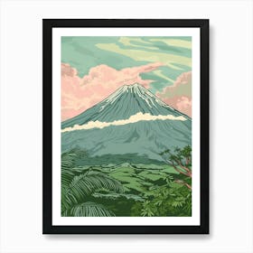 Mount Apo Philippines Color Line Drawing (3) Art Print