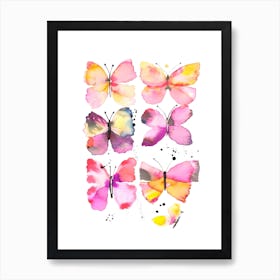 Magic Butterflies Watercolour Art Print