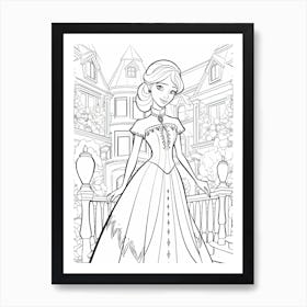 Arendelle (Frozen) Fantasy Inspired Line Art 2 Art Print