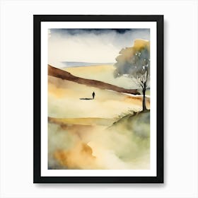 Abstract Watercolor Landscape Solitary Figure 5 Art Print